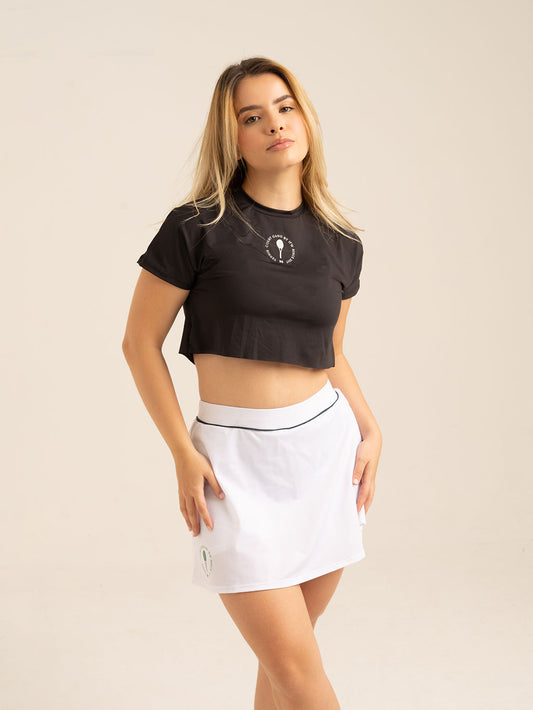 TENNIS COURT CROP TOP - NEGRO