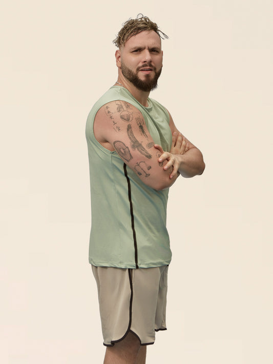 NON SLEEVE LINE SHIRT - VERDE PISTACHO