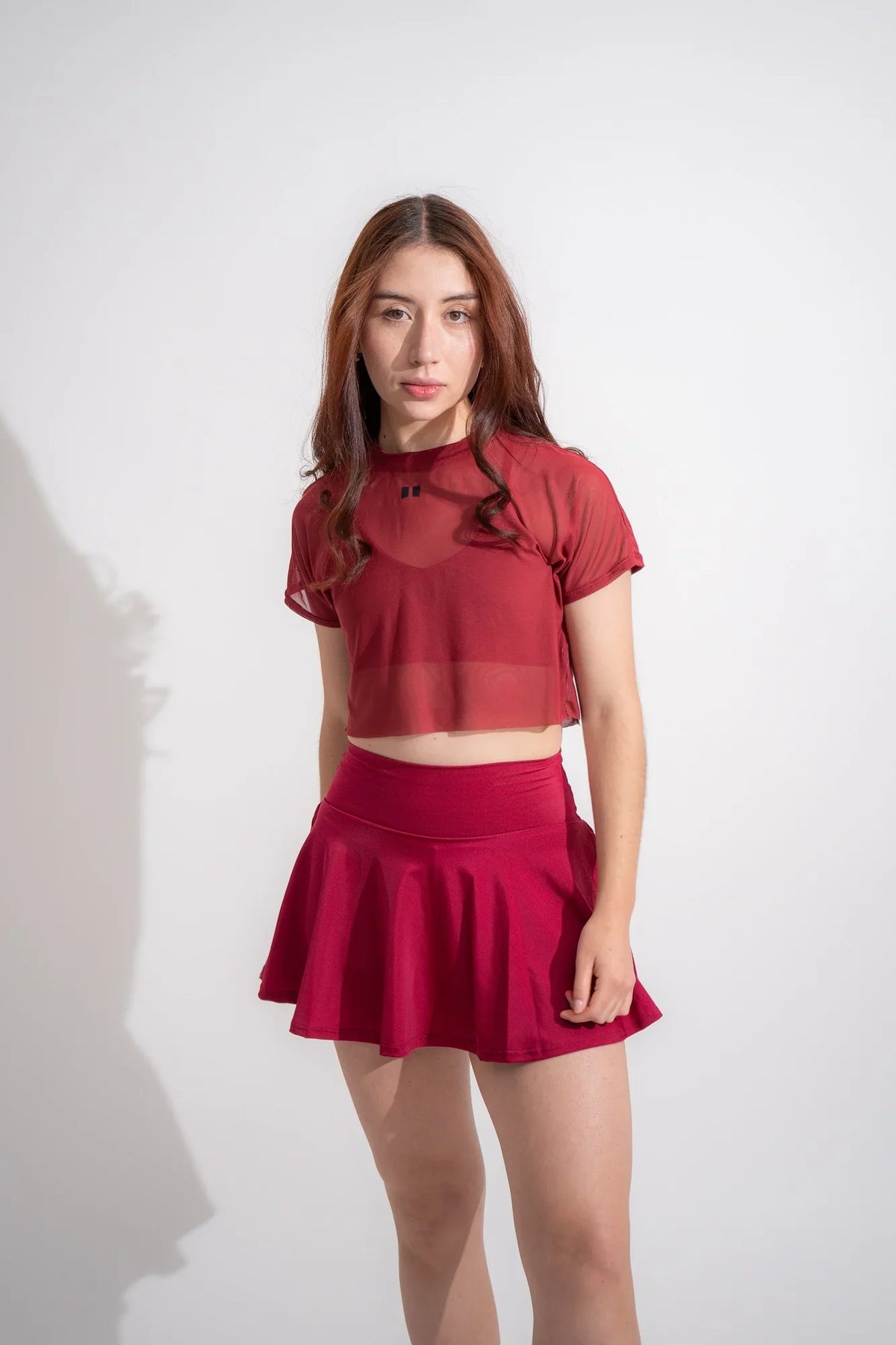 ⁠IFW MESH CROP TOP -VINO TINTO