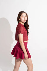 ⁠IFW MESH CROP TOP -VINO TINTO