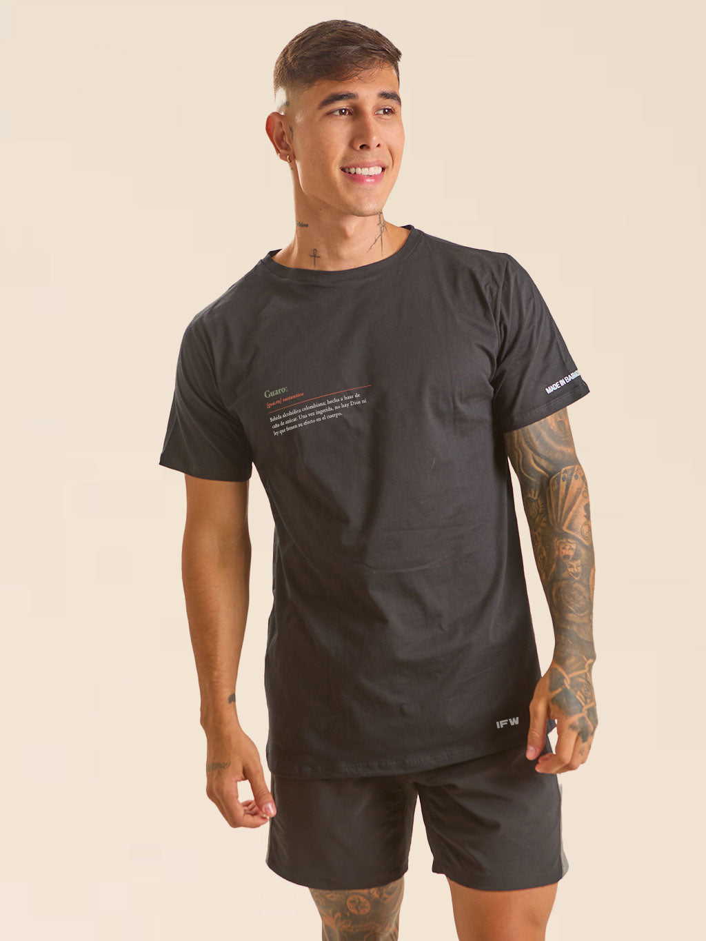 OVERSIZE T-SHIRT COSTEÑO QUOTES "GUARO" - NEGRO