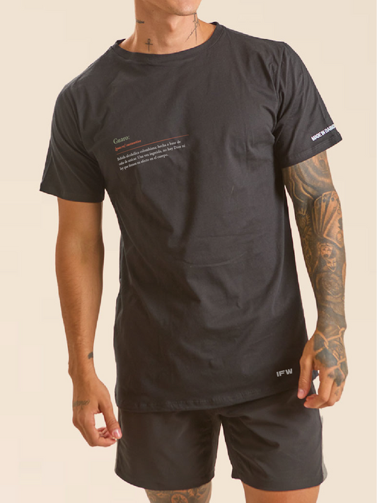 OVERSIZE T-SHIRT COSTEÑO QUOTES "GUARO" - NEGRO