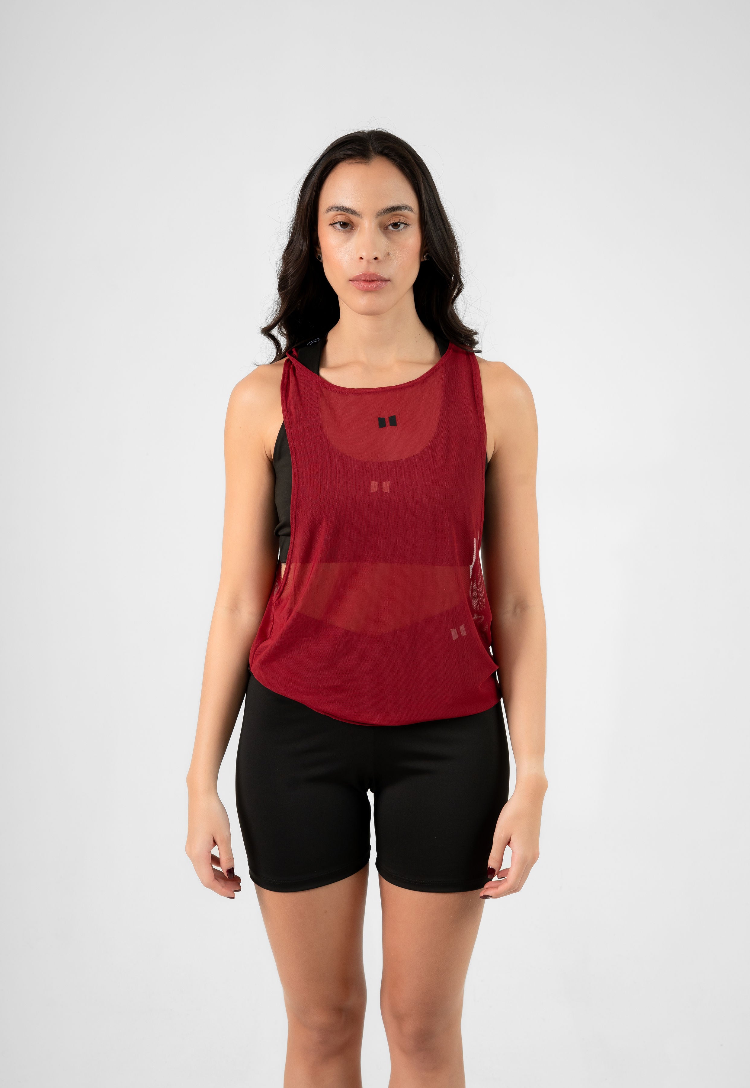 CAMISILLA MESH IFW VINO TINTO