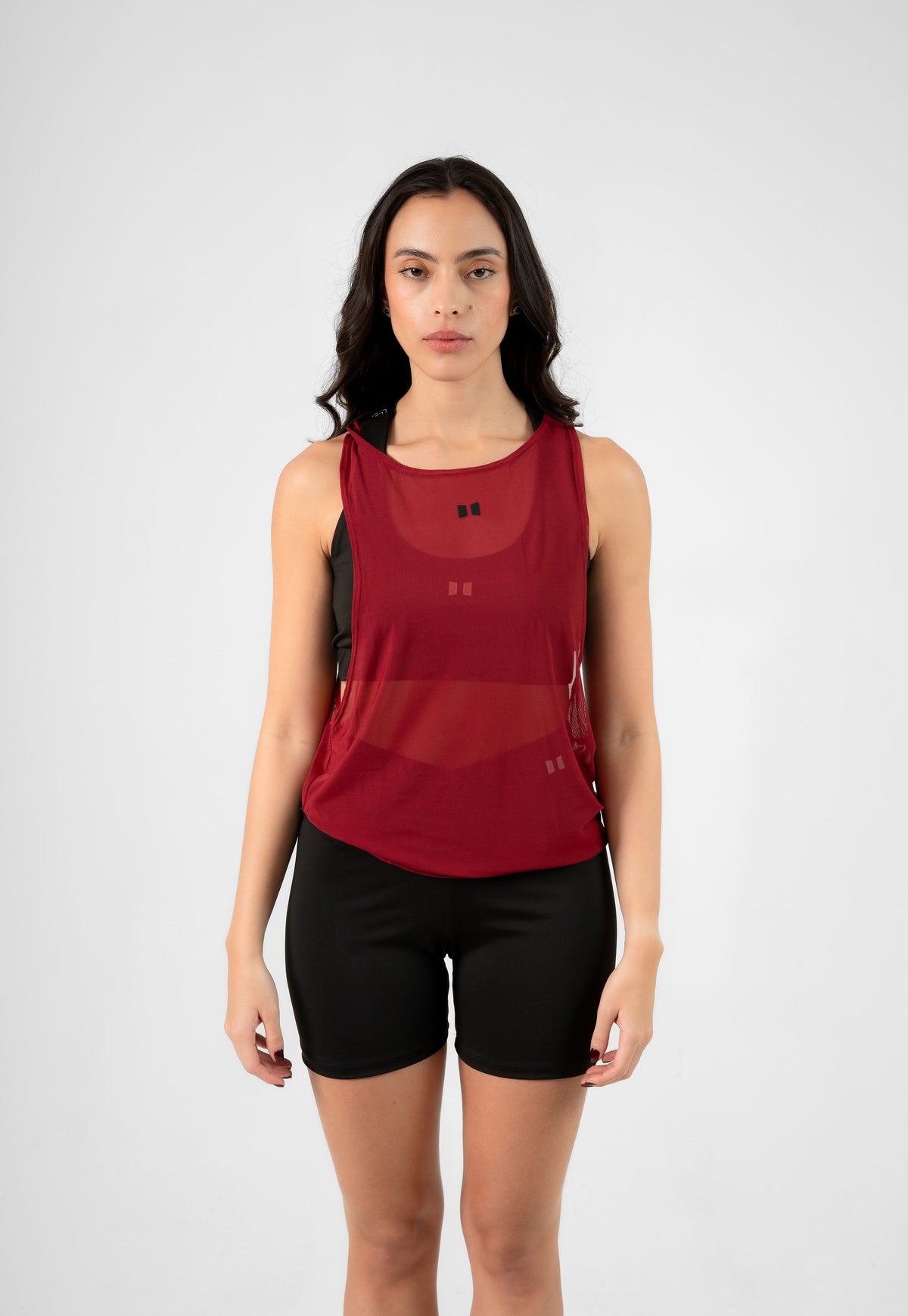 CAMISILLA MESH IFW VINO TINTO