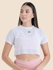 IFW MESH CROP TOP - BLANCO