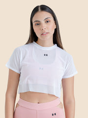 IFW MESH CROP TOP - BLANCO