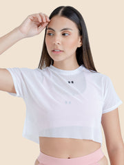 IFW MESH CROP TOP - BLANCO