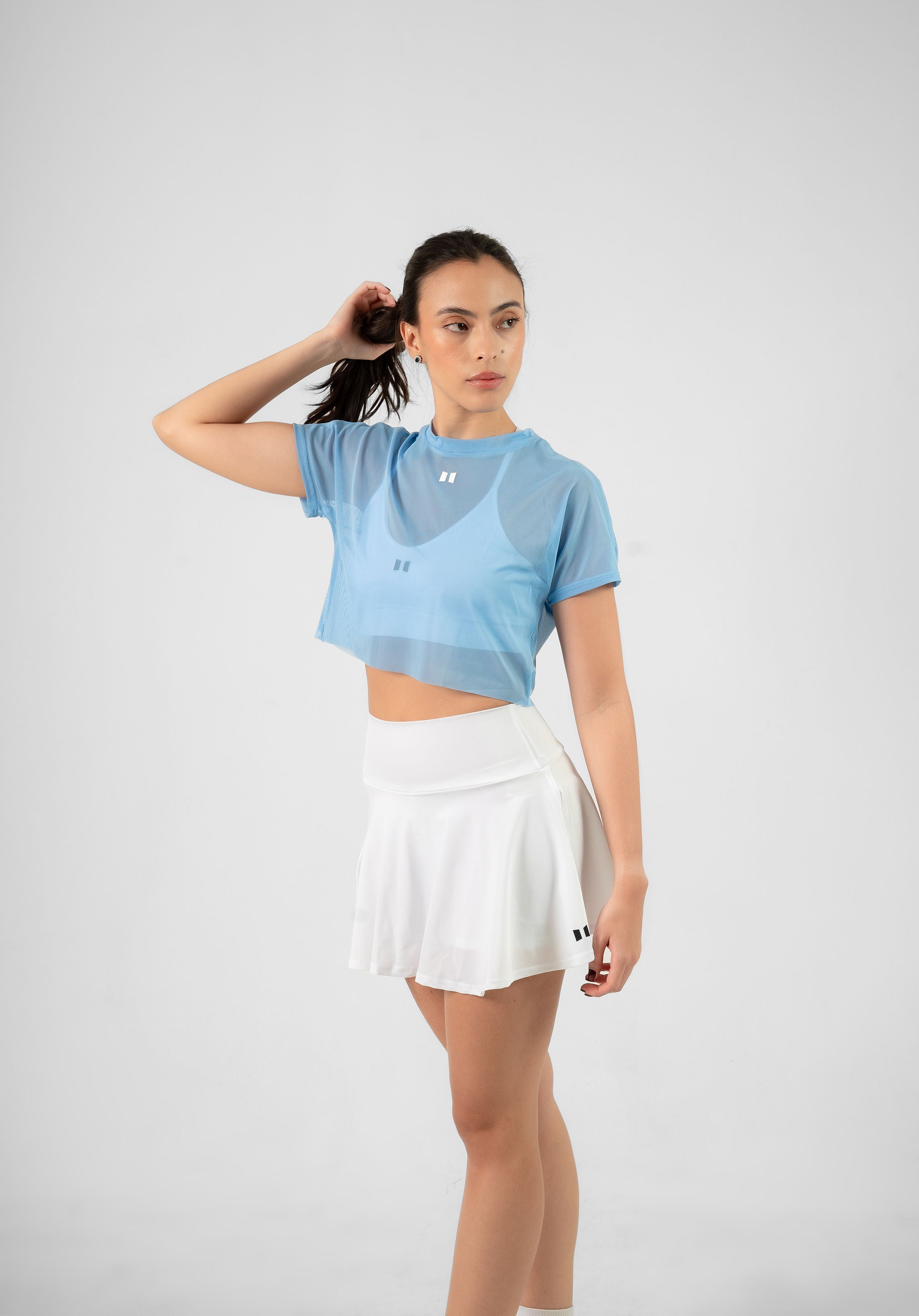 CROP TOP MESH BABY BLUE