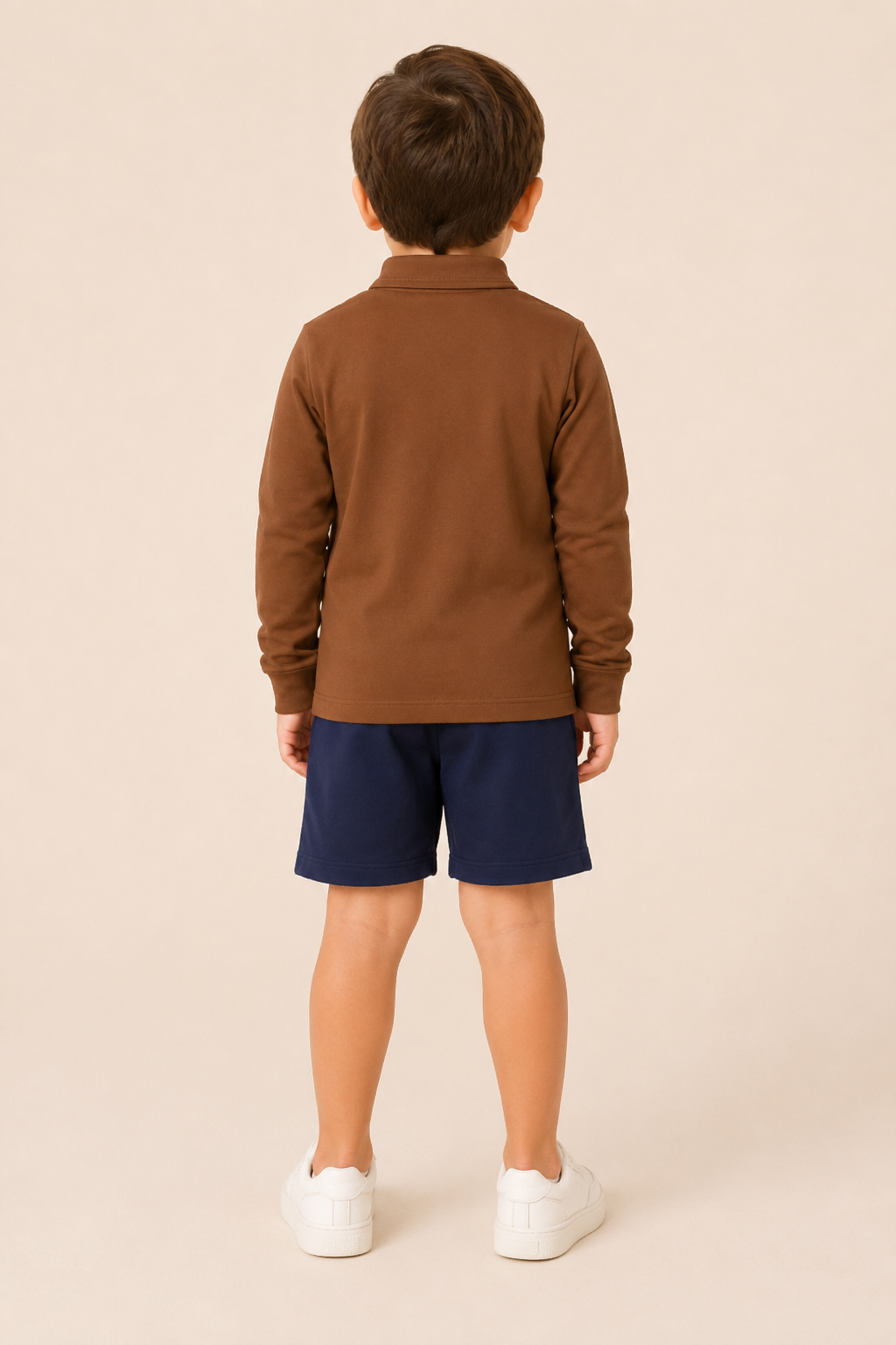 MINI SWEATER MOCCA + MINI BERMUDA AZUL TURQUI