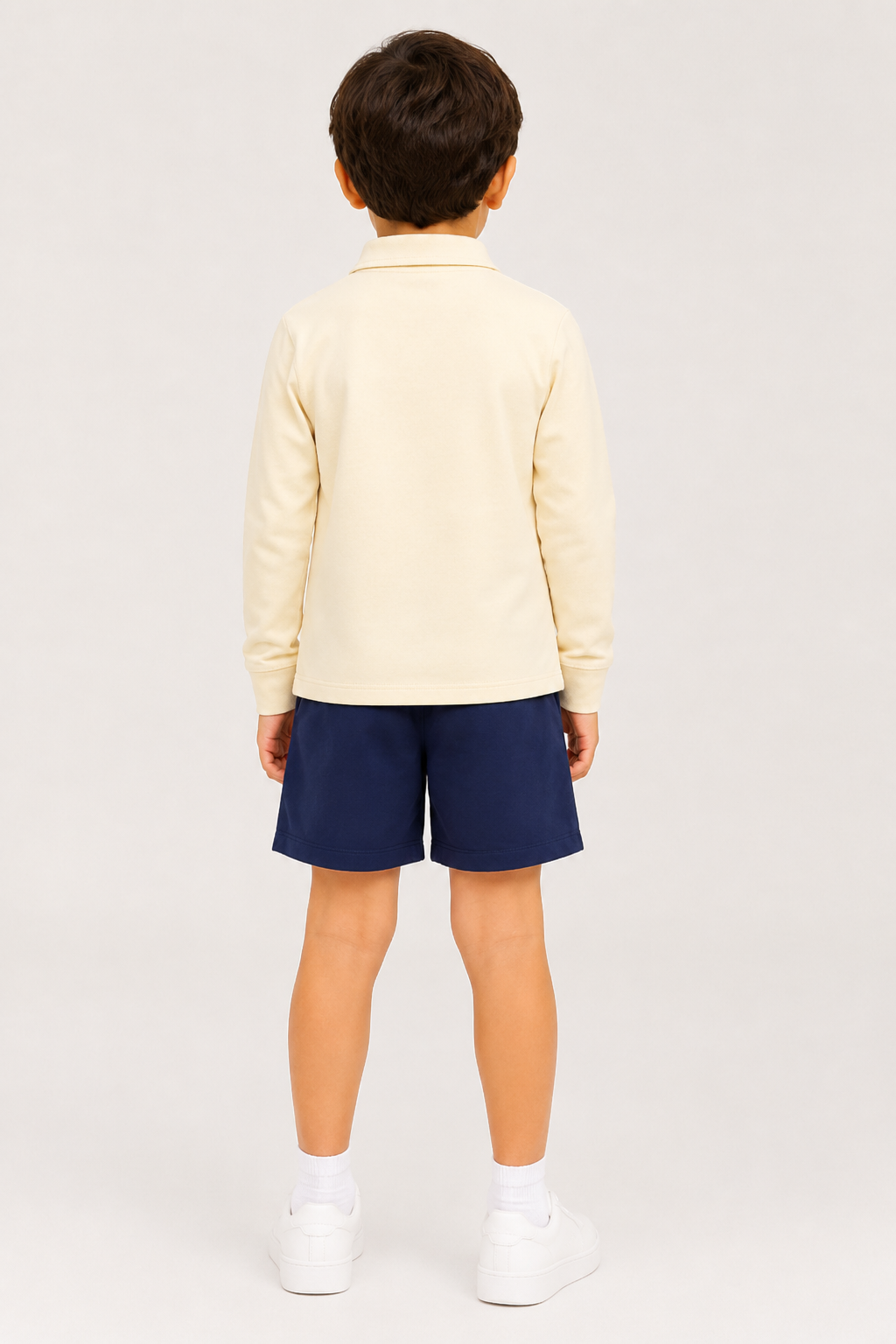 MINI SWEATER BEIGE + MINI BERMUDA AZUL TURQUÍ