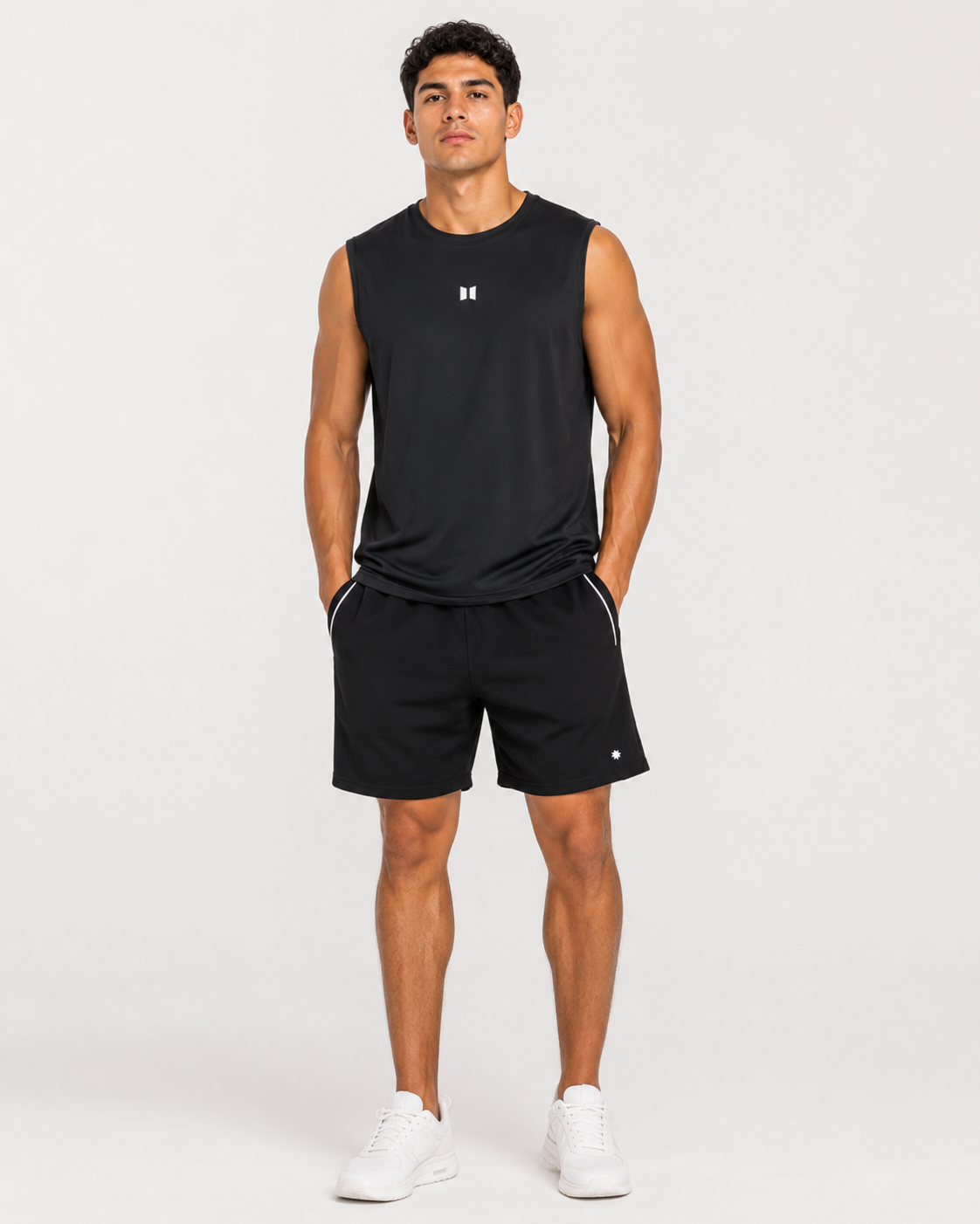 CAMISILLA NEGRA + FLEX SHORT NEGRO
