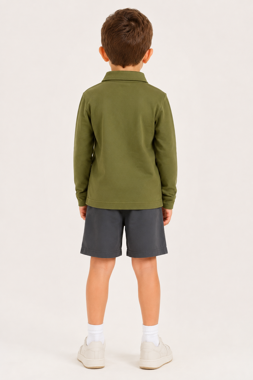 MINI SWEATER VERDE + MINI BERMUDA GRIS