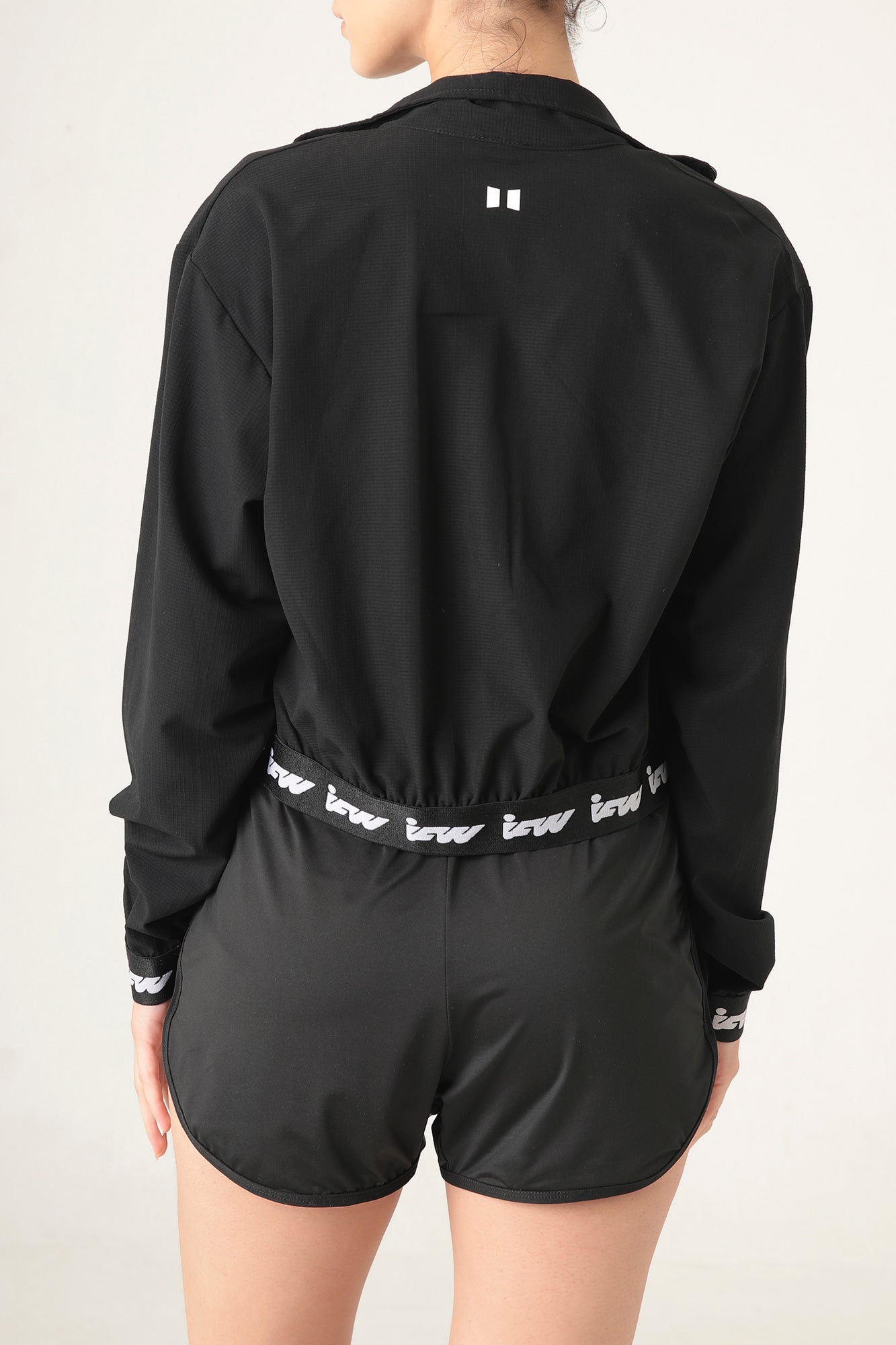 Band crop jacket Black