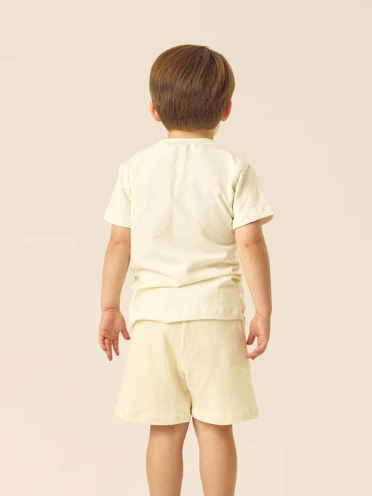 MINI SHORT BEIGE + MINI T-SHIRT BEIGE