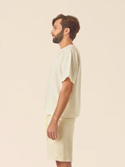 T-SHIRT GRIS + BERMUDA BEIGE