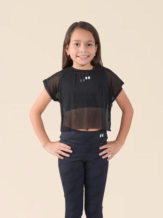 MINI IFW MESH CROP TOP NEGRO