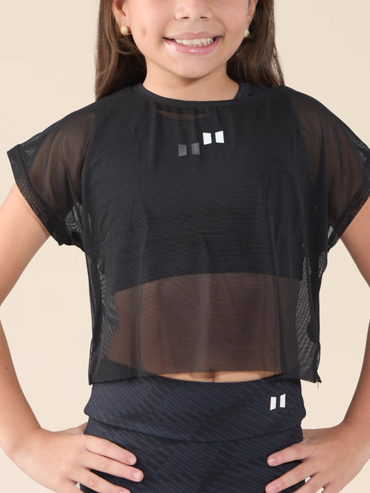 MINI IFW MESH CROP TOP NEGRO