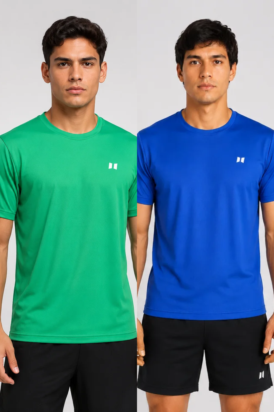 PACK CAMISETAS HOMBRE (VERDE - AZUL REY )