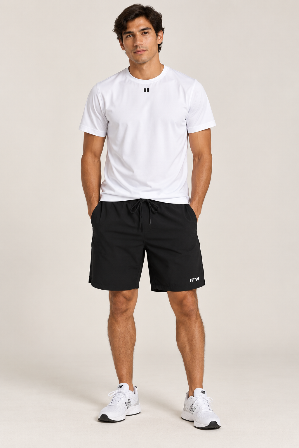 CAMISETA BÁSICA IFW BLACK + BERMUDA IFW NEGRO