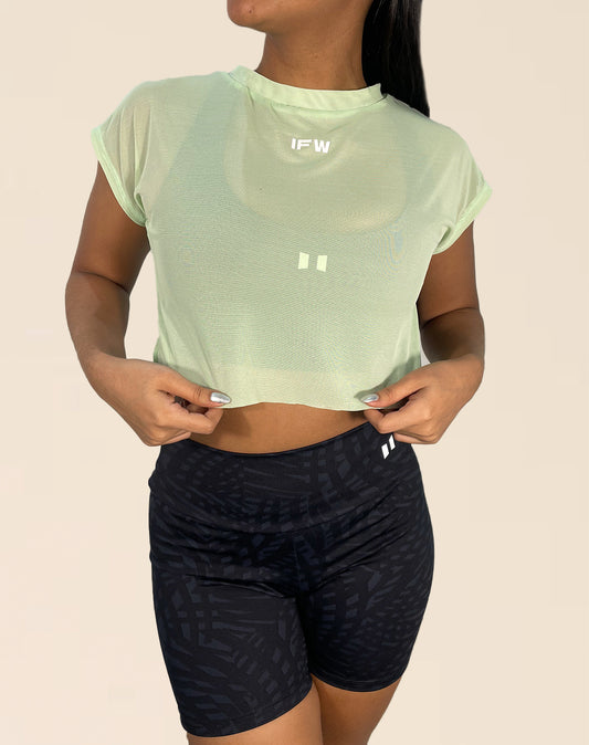 IFW MESH CROP TOP VERDE LIMA