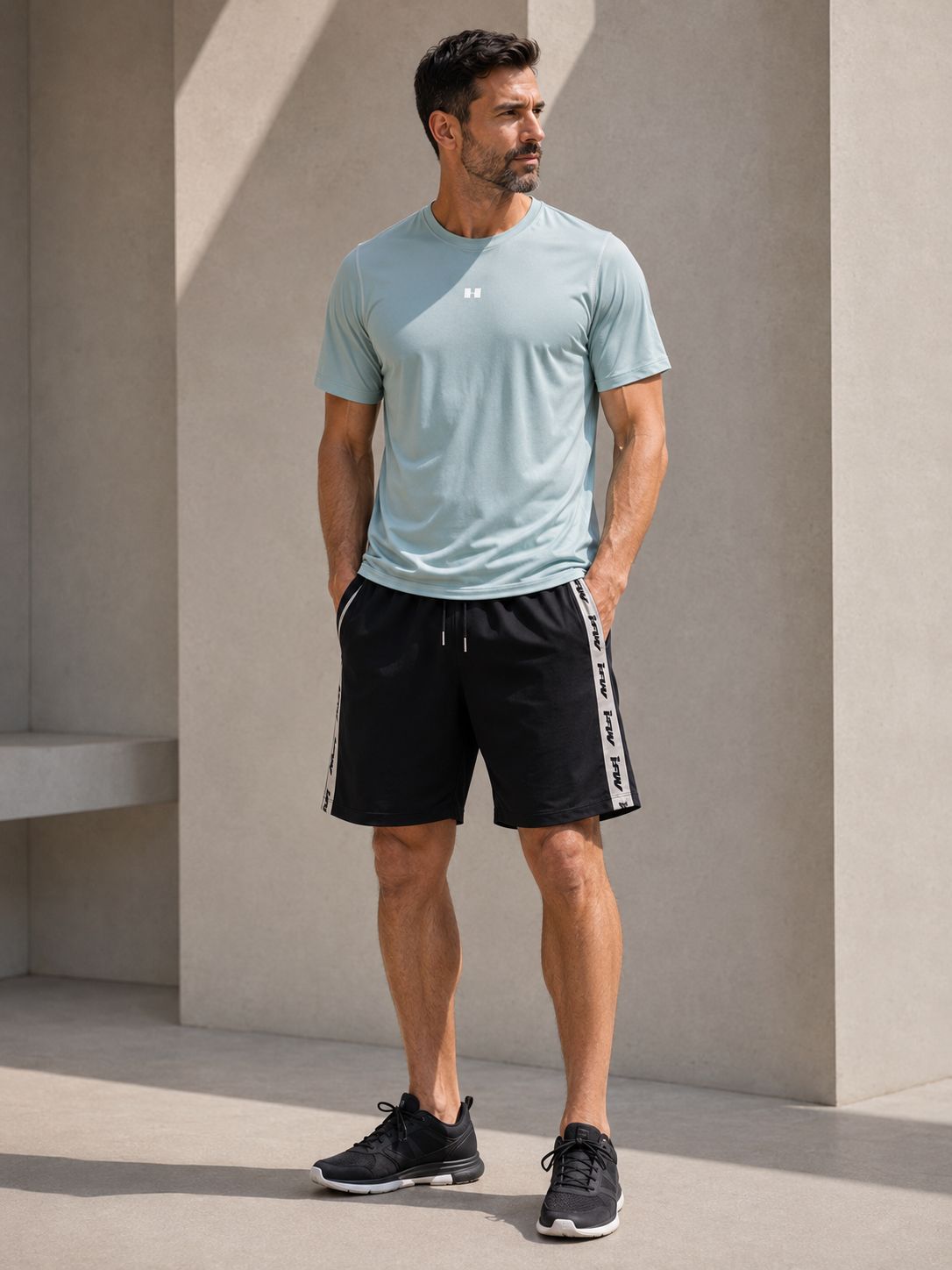PACK BERMUDA GRIS CLARO + CAMISETA VERDE PSITACHO